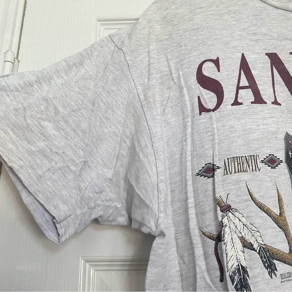 Vintage Hanes Beefy-T 1992 Single Stitch Santa Fe Wolf New Mexico Shirt Mens XL - Picture 4 of 6